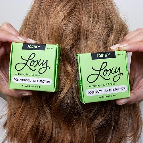 Miniatura 3 de Loxy Fortify - Juego de barra de champú y acondicionador  Aceite de romero fortificante y proteína de arroz  Fortalecimiento y volumen del cabello