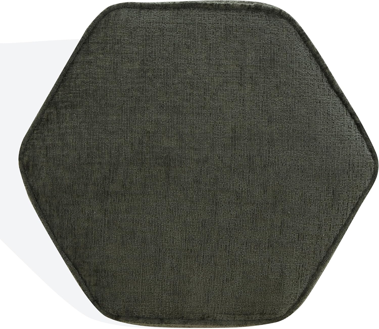 SAFAVIEH Couture Collection Rosaria Dark Green Chenille Upholstered Hexagon Shape Ottoman Foot Stool Accent Pouf, Fully Assembled