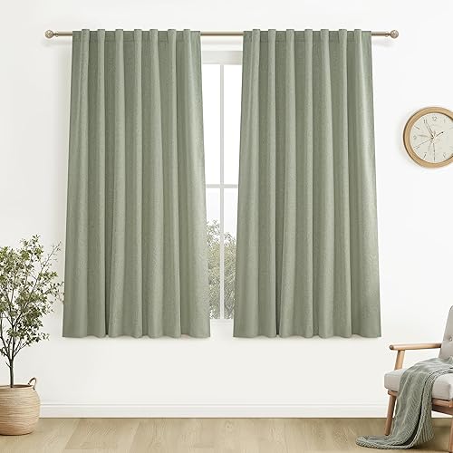 Miniatura 74 de Cortinas opacas totales de abedul de 96 pulgadas de largo para dormitorio, 8 pies de alto, cortinas rústicas de campo térmicas pesadas para sala de