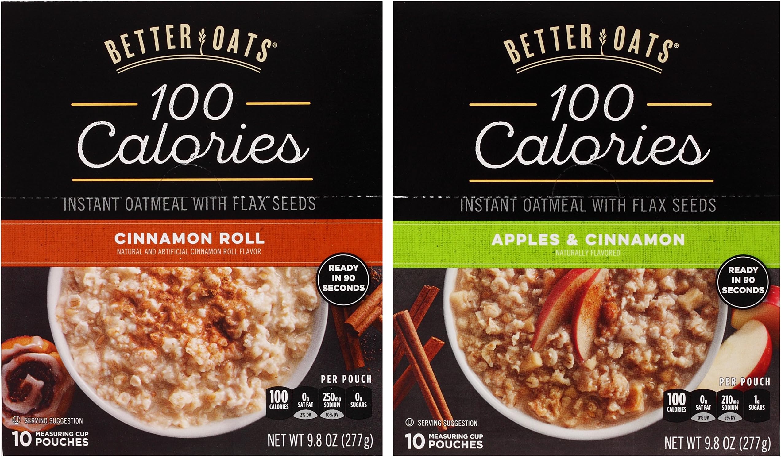 Better OatsOat Fit Bundle: (1) Cinnamon Roll 9.8oz, (1) Apples & Cinnamon 9.8oz (2 Boxes Total)