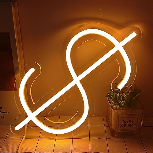 Miniatura 3 de Dollar $ - Letrero de luz de neón LED para el hogar, dormitorio, sala de juegos, pub, tienda, bar, tienda, negocios, decoración de pared, regalos de