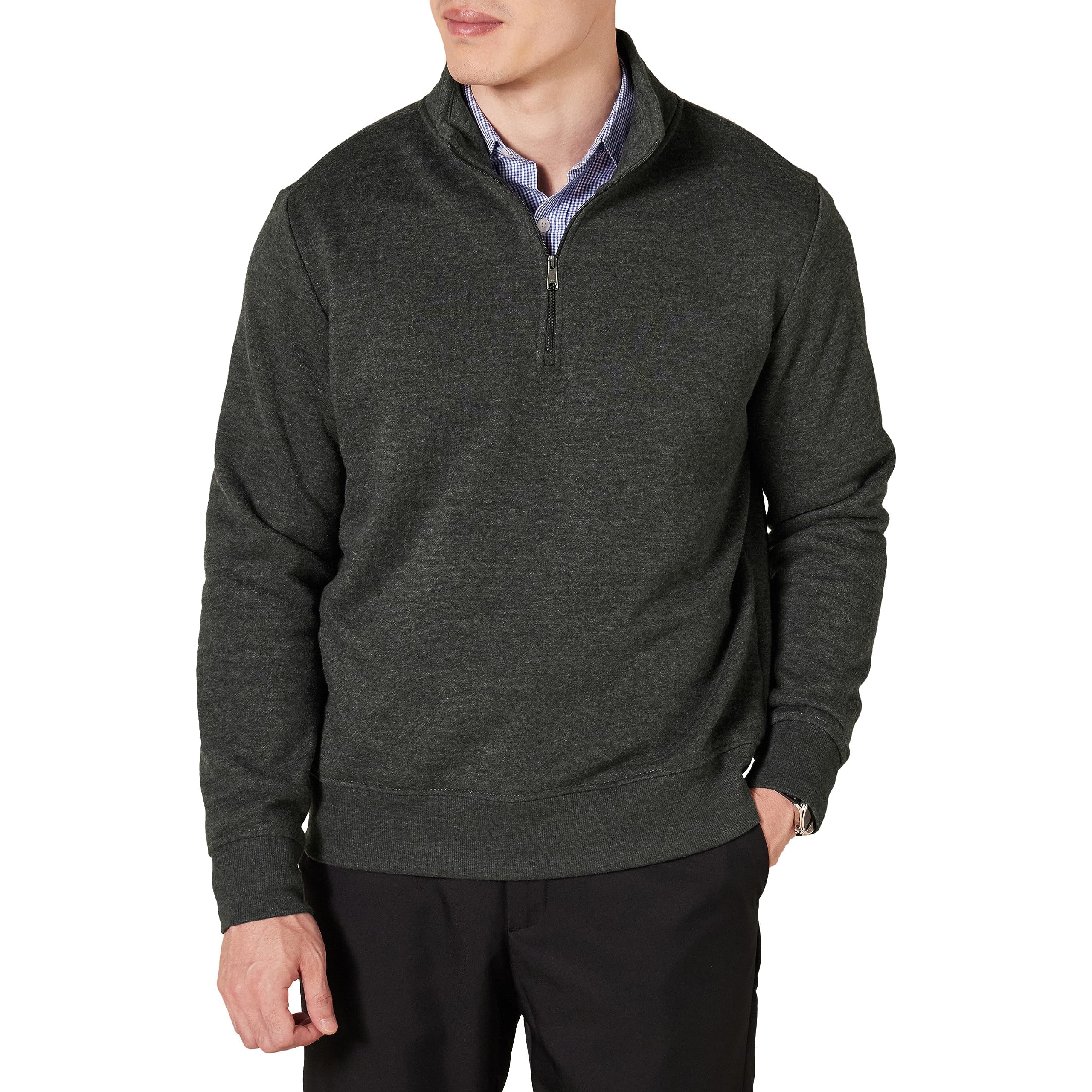 Amazon Essentials Men's Quarter-Zip Fleece Pullover Jacket, Insulated for Cold Weather
