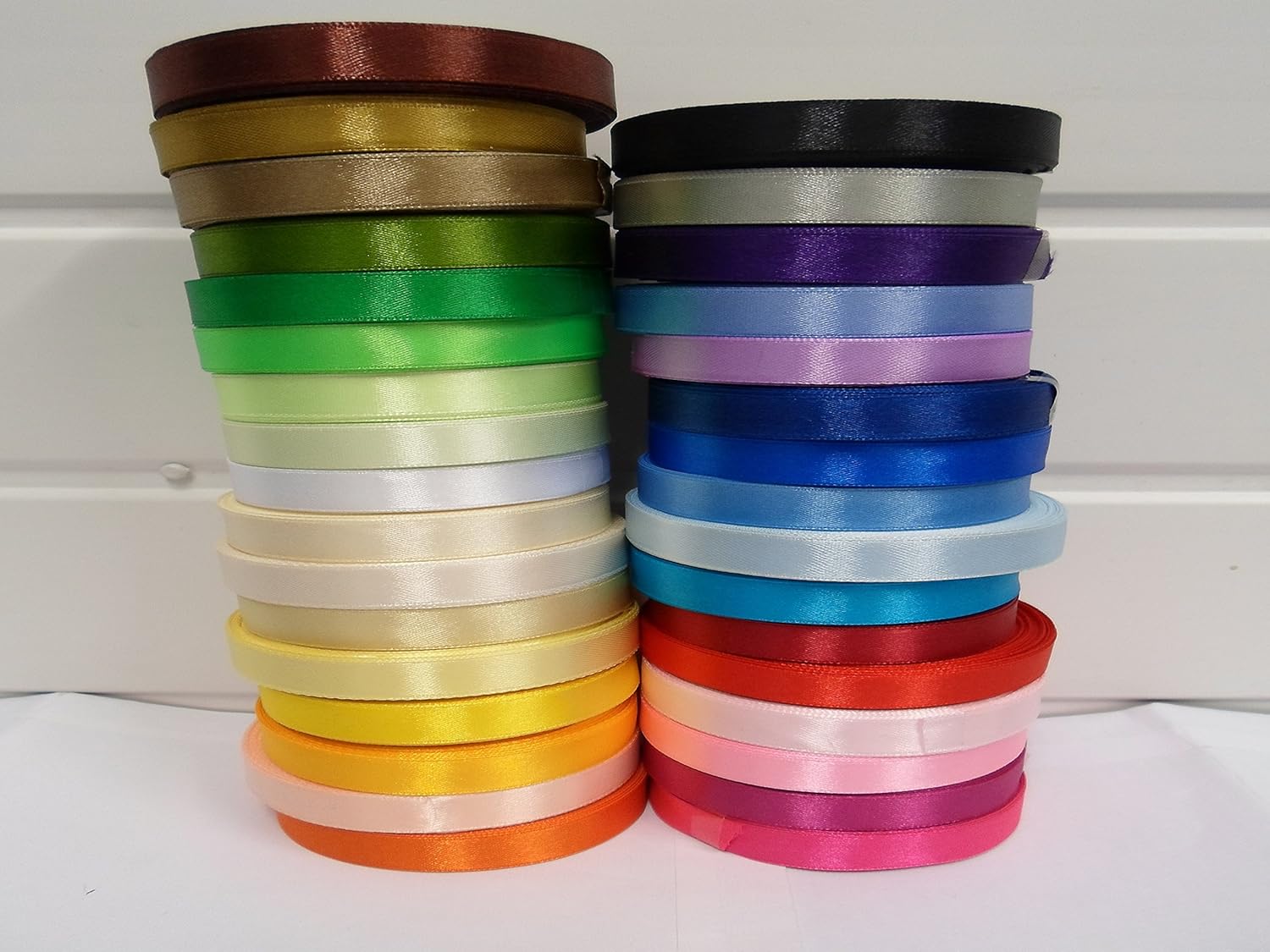 1 Roll x 12mm 1/2"" Satin Ribbon White minimum 13 metres Wedding Favours Decorative Easter Christmas