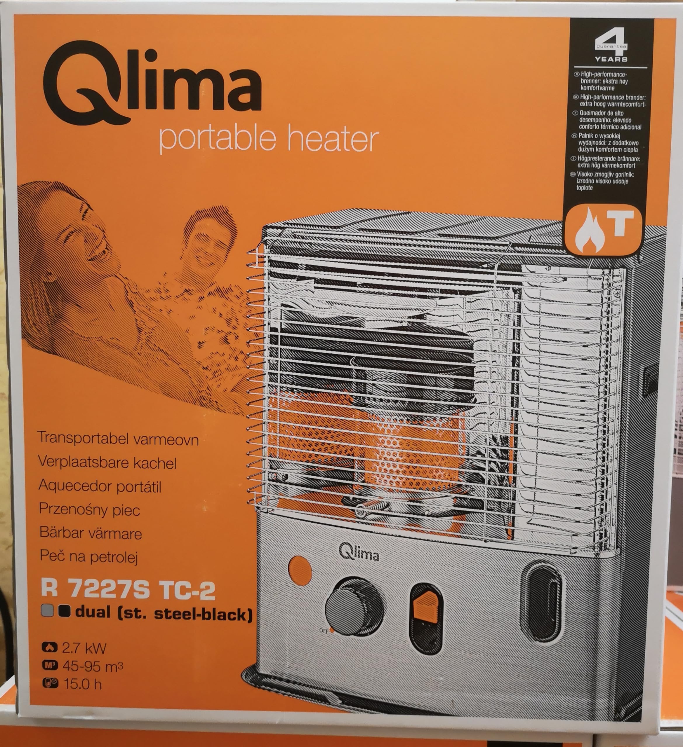 Qlima Petroleumofen mit 2,7 kW Leistung ohne Netzanschluss - inkl. Petroleumpumpe!