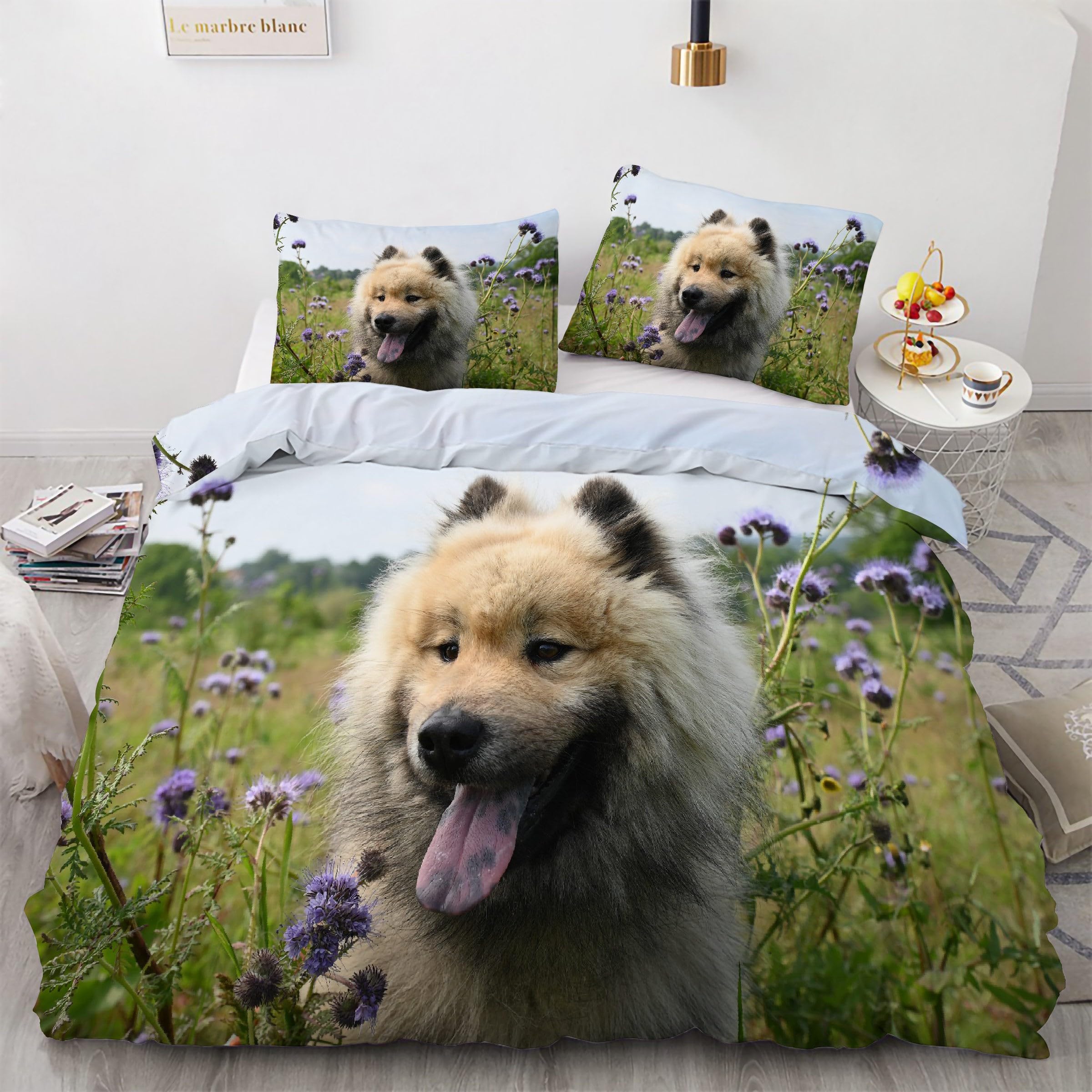 Housse de couette zippée 240 x 260 chien pour changer vos draps sans effort