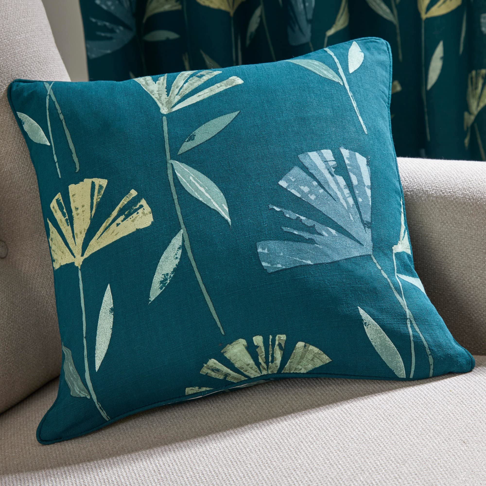 Fusion Teal - Dacey - 100% Cotton Cushion Cover - 43 X 43Cm In