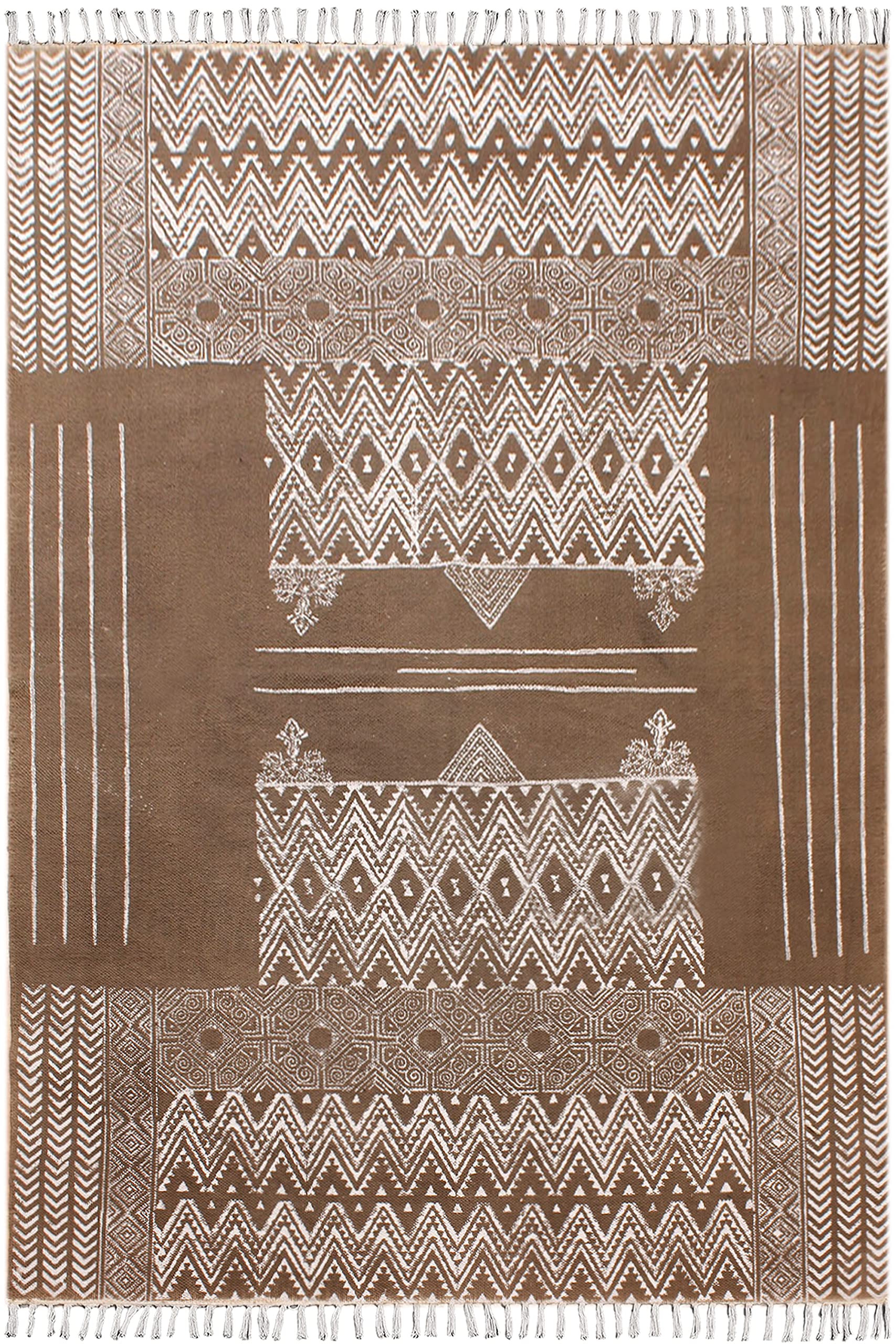 Tapis indien en coton pour réchauffer un long couloir ou un grand salon