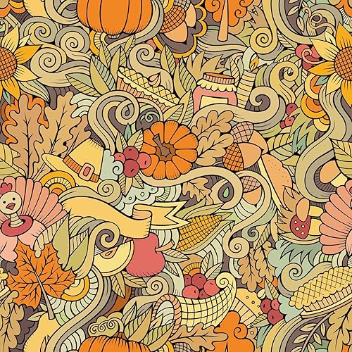 Papel tapiz para despegar y pegar, estilo bohemio, marrón, Día de Acción de Gracias, retro, decoración de pared para baño, mural extraíble de 17.7