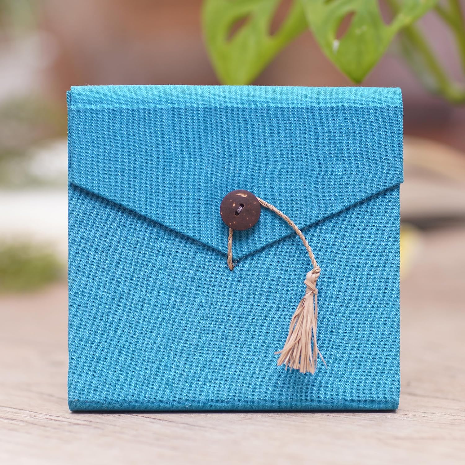 NOVICA Blue Coconut Shell Natural Fiber Eco-Friendly Journals from Indonesia 'Blue Voyage'
