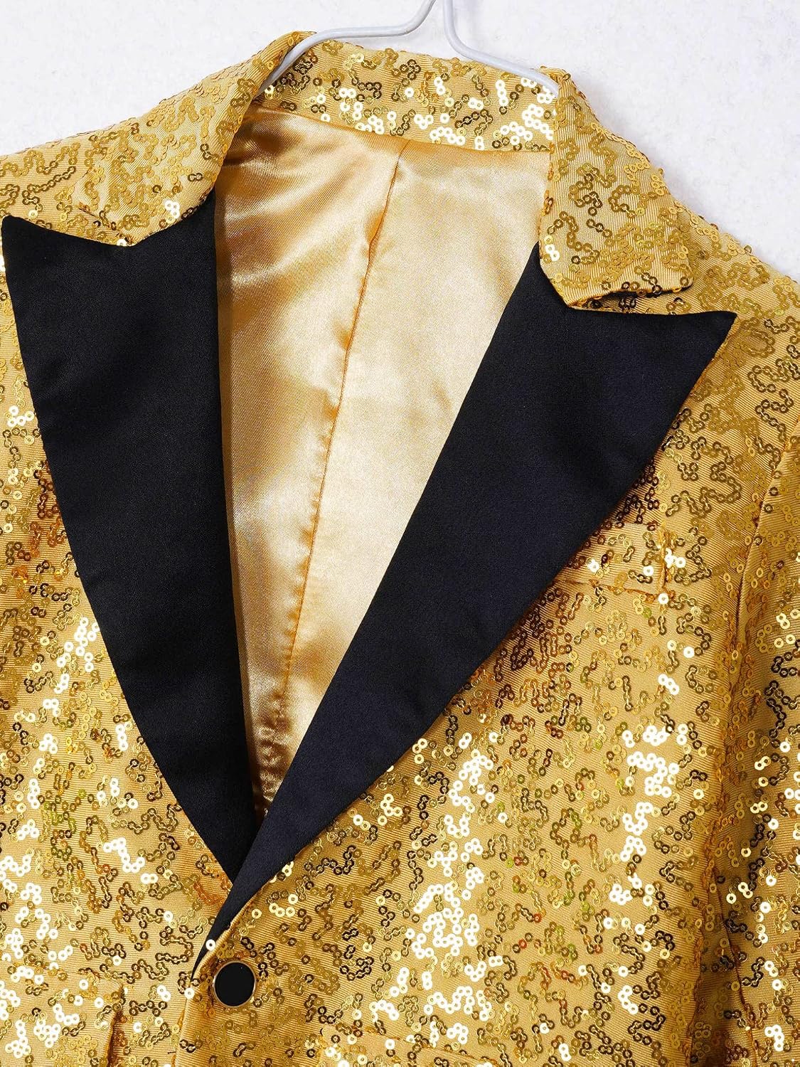 Kids Boys Stylish Shiny Sequins Party Formal Suit Blazer Jacket Coat Gown Wedding Banquet Tuxedo Lapel Shirts