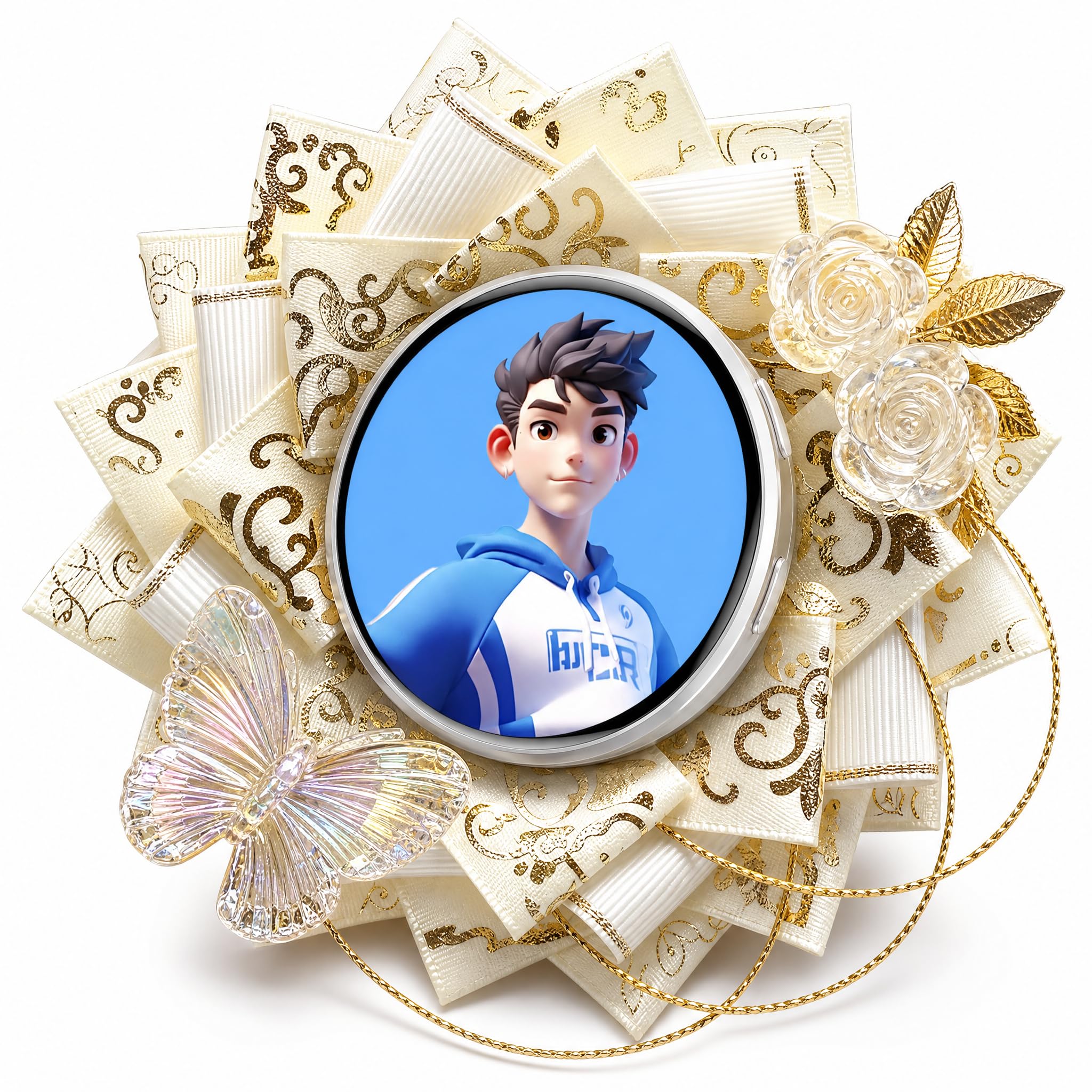 Electronic Anime Pin with HD Touchscreen, Digital Badge with Tray, 1.7-inch Smart Digital Display Badge with Photo & GIF Transfer for Backpacks and Conventions Photo LOGO Name Tag pins — image 1