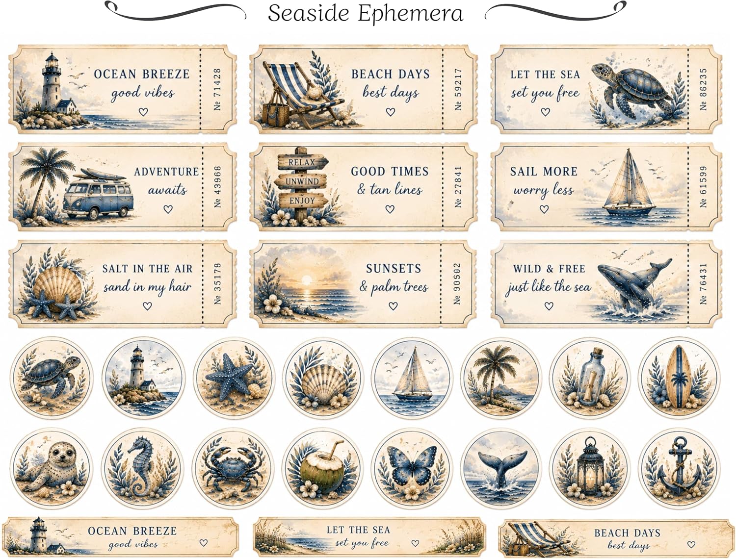 CRAFTS Coastal Bliss Vintage Nautical Scrapbook Paper