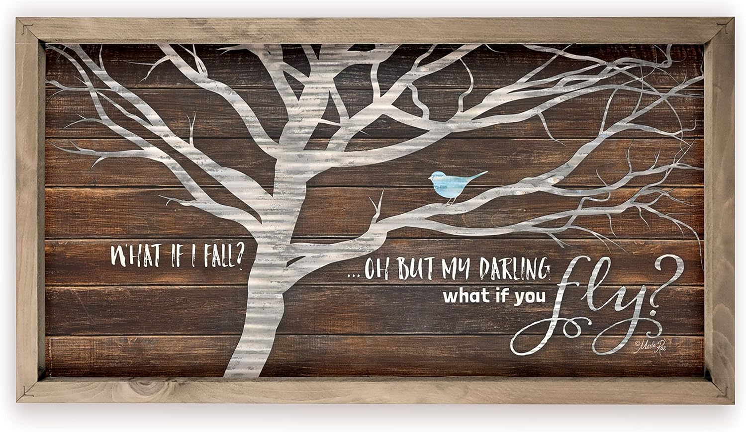 What If I Fall Oh But My Darling What If You Fly Wood Rustic Style Wall Décor Sign 12x24