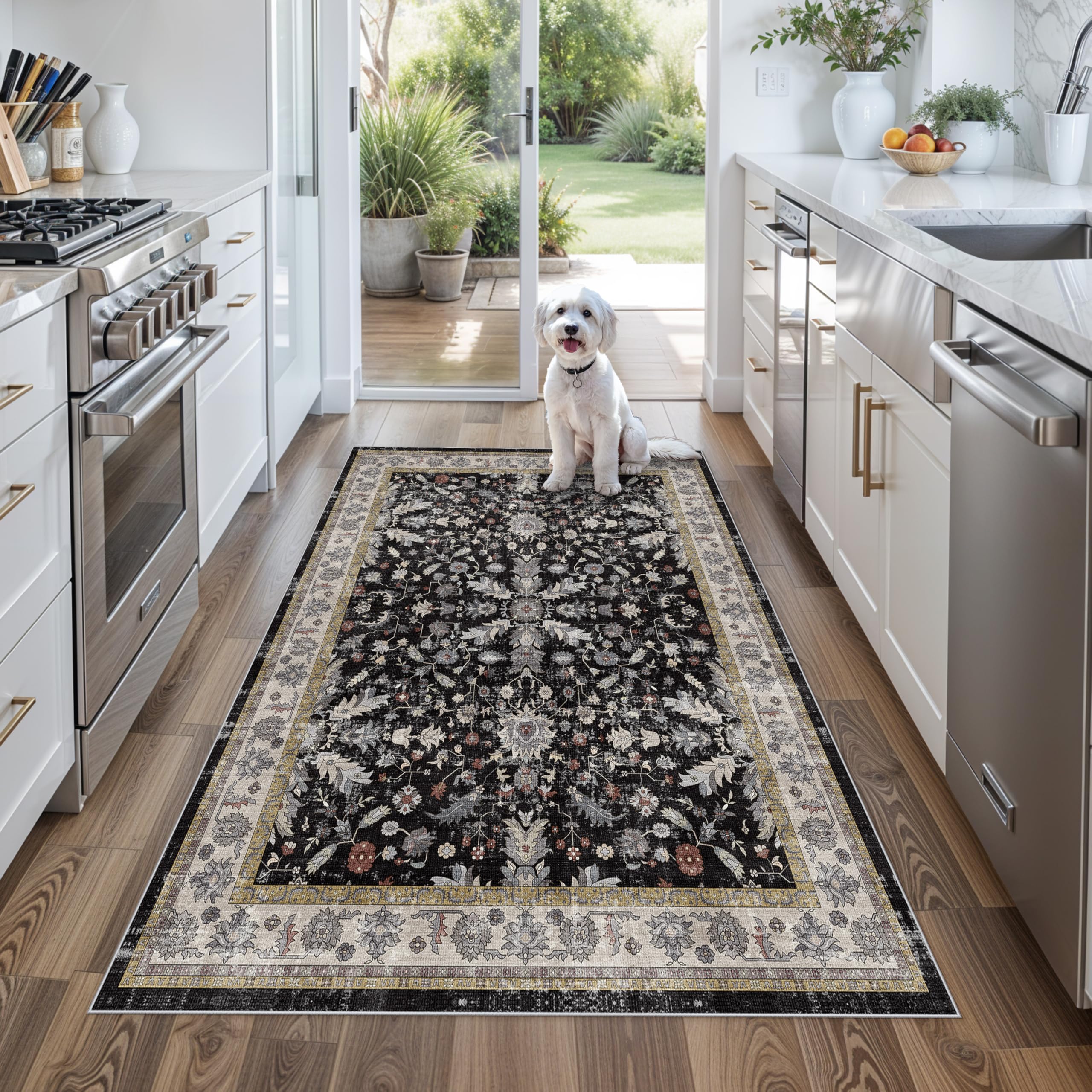 3-Piece Boho Kitchen Rug Set - Non-Slip & Washable -17