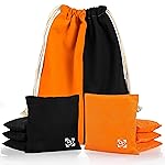 Play Platoon Professional Cornhole Bags - Set of 8 Regulation All Weather Two Sided Bean Bags for Pro Corn Hole Game - 4 Orange & 4 Black