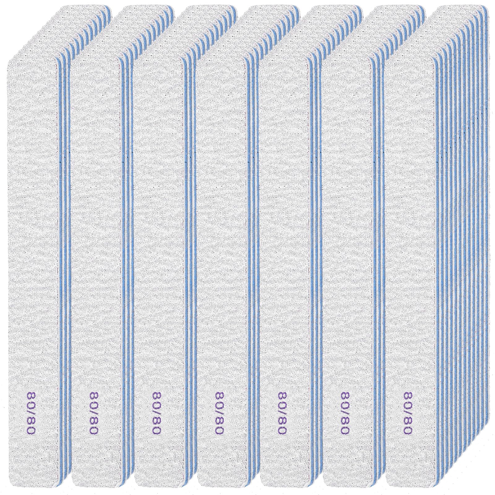 Photo 1 of 100 Pcs 80/80 Grit Nail Files Bulk, Coarse Emery Boards for Acrylic Nails and Gel Nails, Nail File Double Sided 80 Grits Reusable Professional Nail Filers Pack Manicure Gray