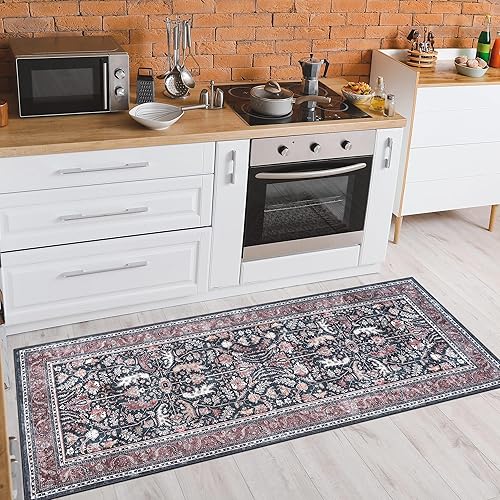 Miniatura 3 de Adiva Rugs Alfombra de área lavable a máquina de 2 pies 6 x 6 pies 6 pies 6 pies 6 pies 6 pies 6 pies 6 pulgadas con parte trasera antideslizante