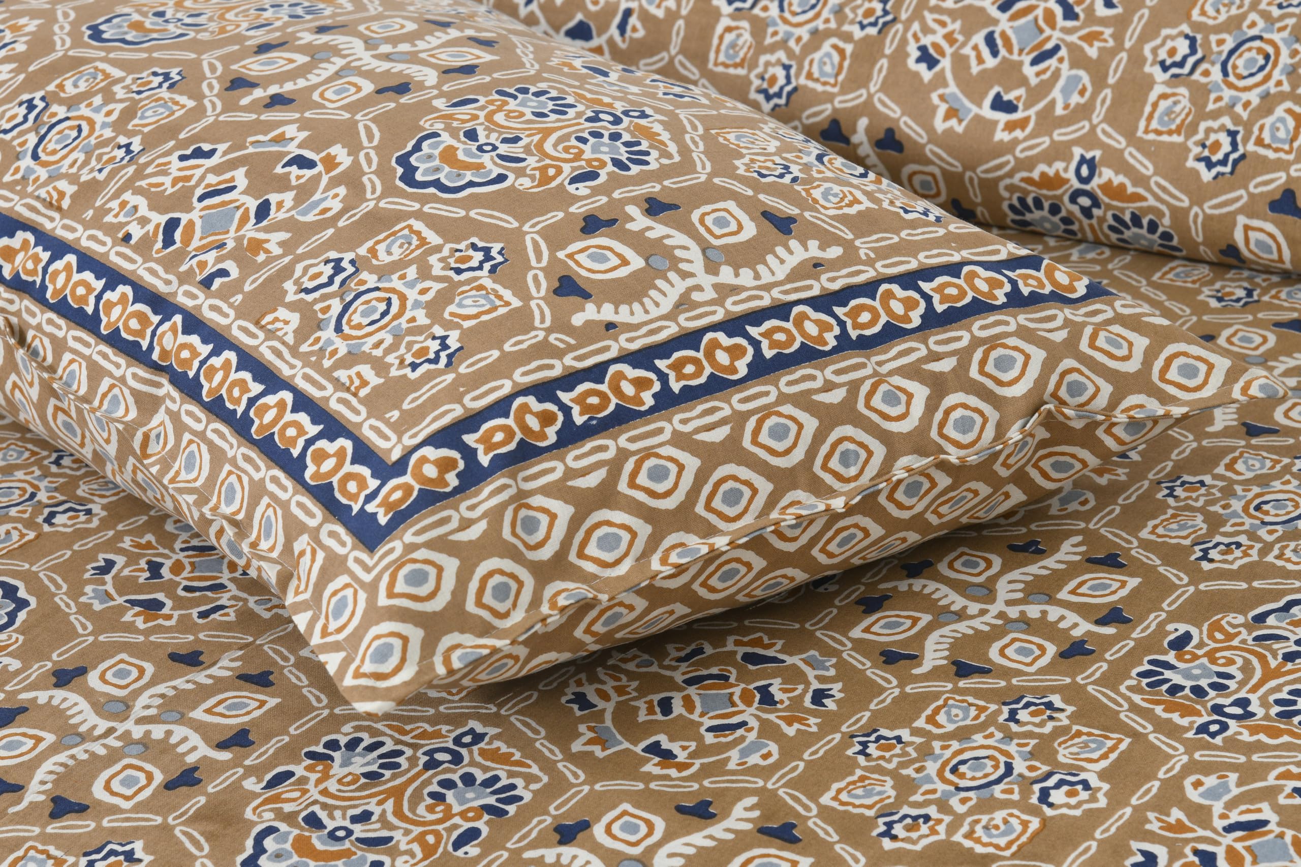 Jaipuri Block Print King Size Cotton Bedsheet Set -5