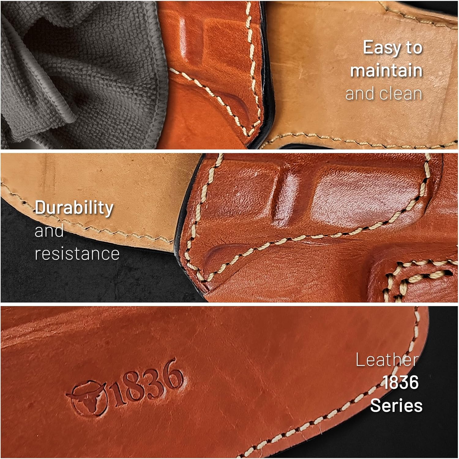 OWB Leather Holster for Pistols. Gun Holster for 1911 5".