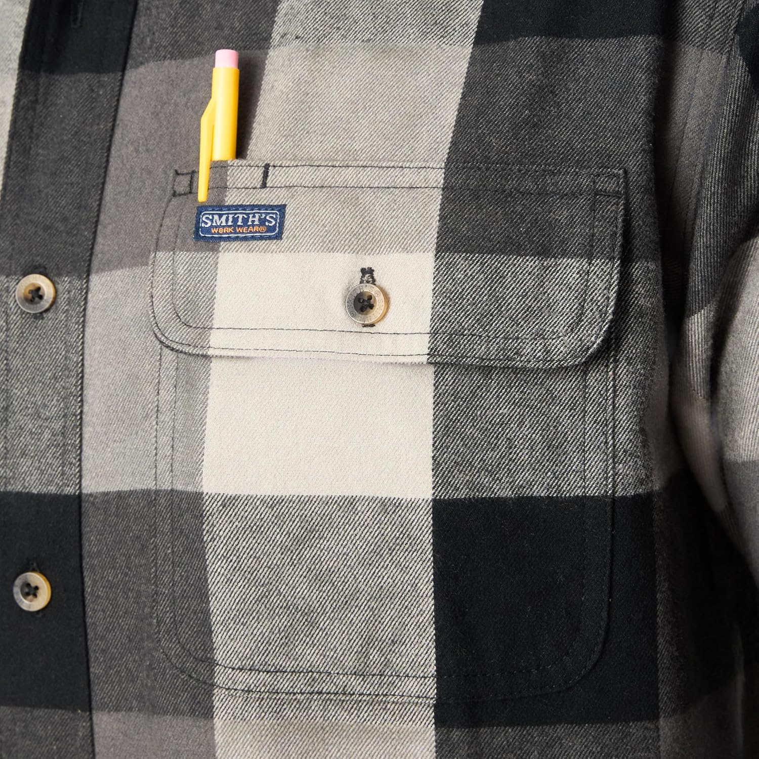 Smith's Workwear Men's Big Men's Pocket Flannel Shirt