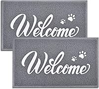 Vista 10 de T.HENV Tapete de bienvenida para exteriores, 30 x 17.5 pulgadas, impermeable, para todas las estaciones, entrada exterior, de secado rápido, tapete
