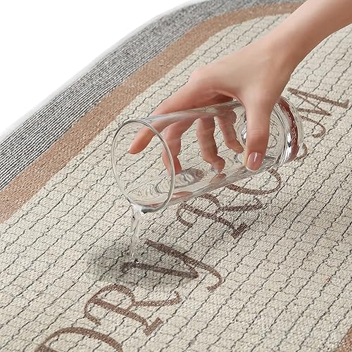 Miniatura 10 de SUSSEXHOME Alfombra antideslizante lavable para lavandería, 20 x 59 pulgadas, resistente y ultrafina, 70% algodón, para lavandería, LNR-3A-2x5, gris
