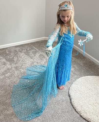 Miniatura 5 de Vestidos de princesa para niñas, disfraz de princesa de lentejuelas de lujo, disfraz para Halloween, carnaval, fiesta, cosplay