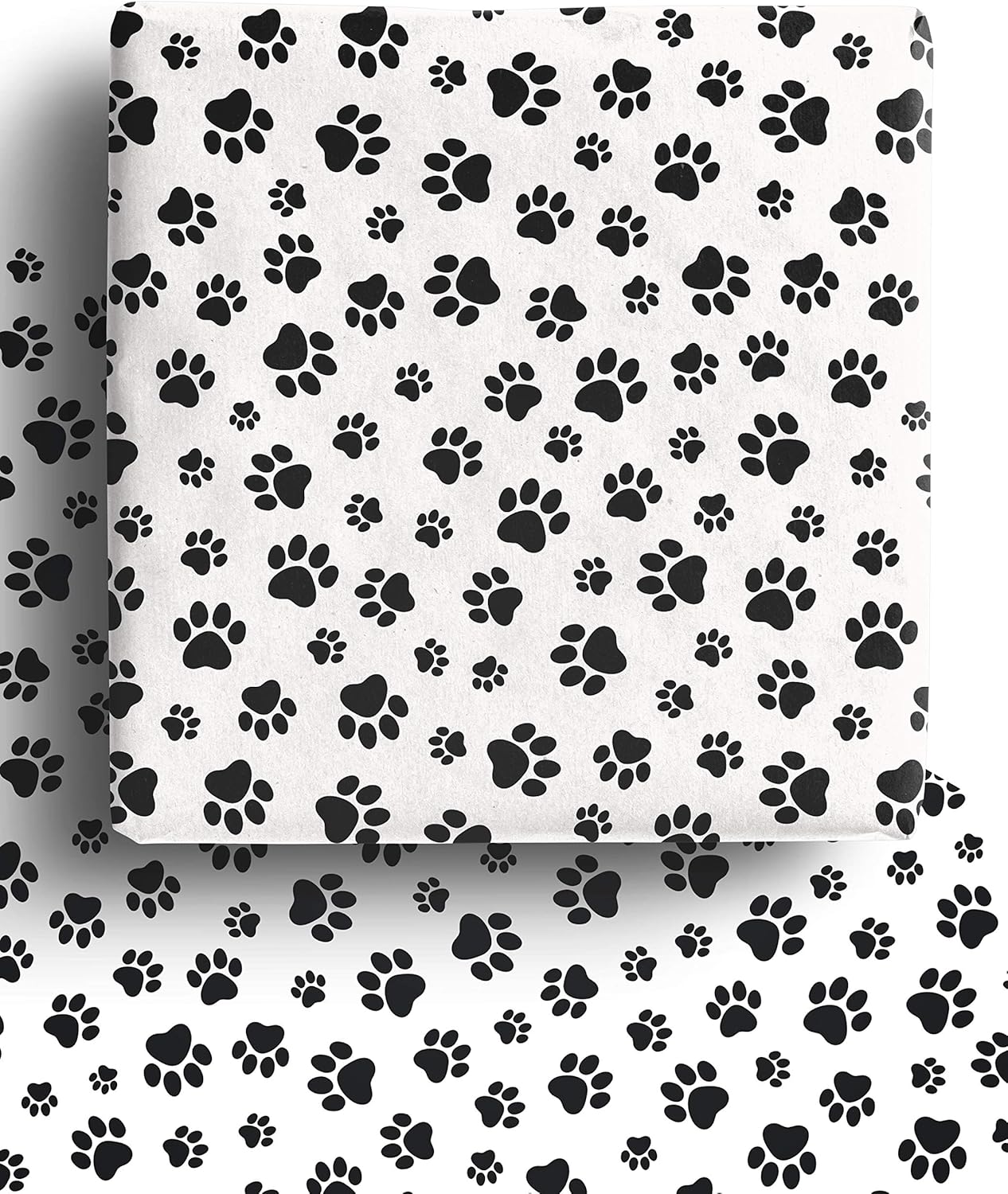 4 x Paw Print Recyclable Wrapping Paper Sheets 70cm x 50cm Pet Safe