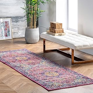 nuLOOM Paisley Vintage Persian Area Rug, 2' x 6', Verona Fuchsia