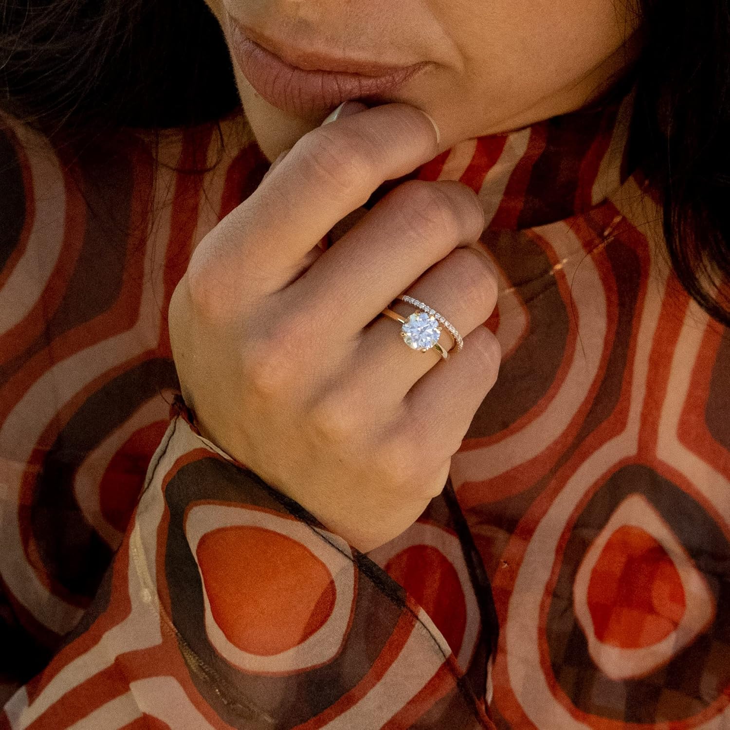 espere Half Pavé Lab Diamond Eternity Band in 14K Yellow Gold | 1.7mm Half Inifitity Weddign Ring