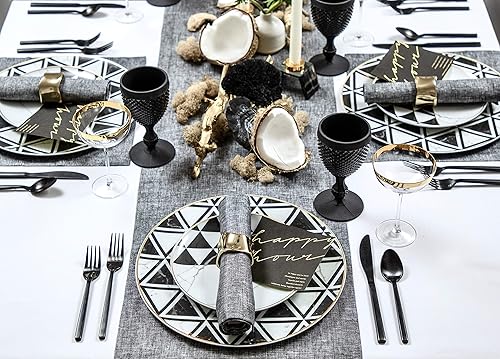 Miniatura 9 de Solino Home Camino de mesa decorativo de lino de 14 x 36 pulgadas, camino de mesa brillante natural y festivo para Acción de Gracias, Navidad,