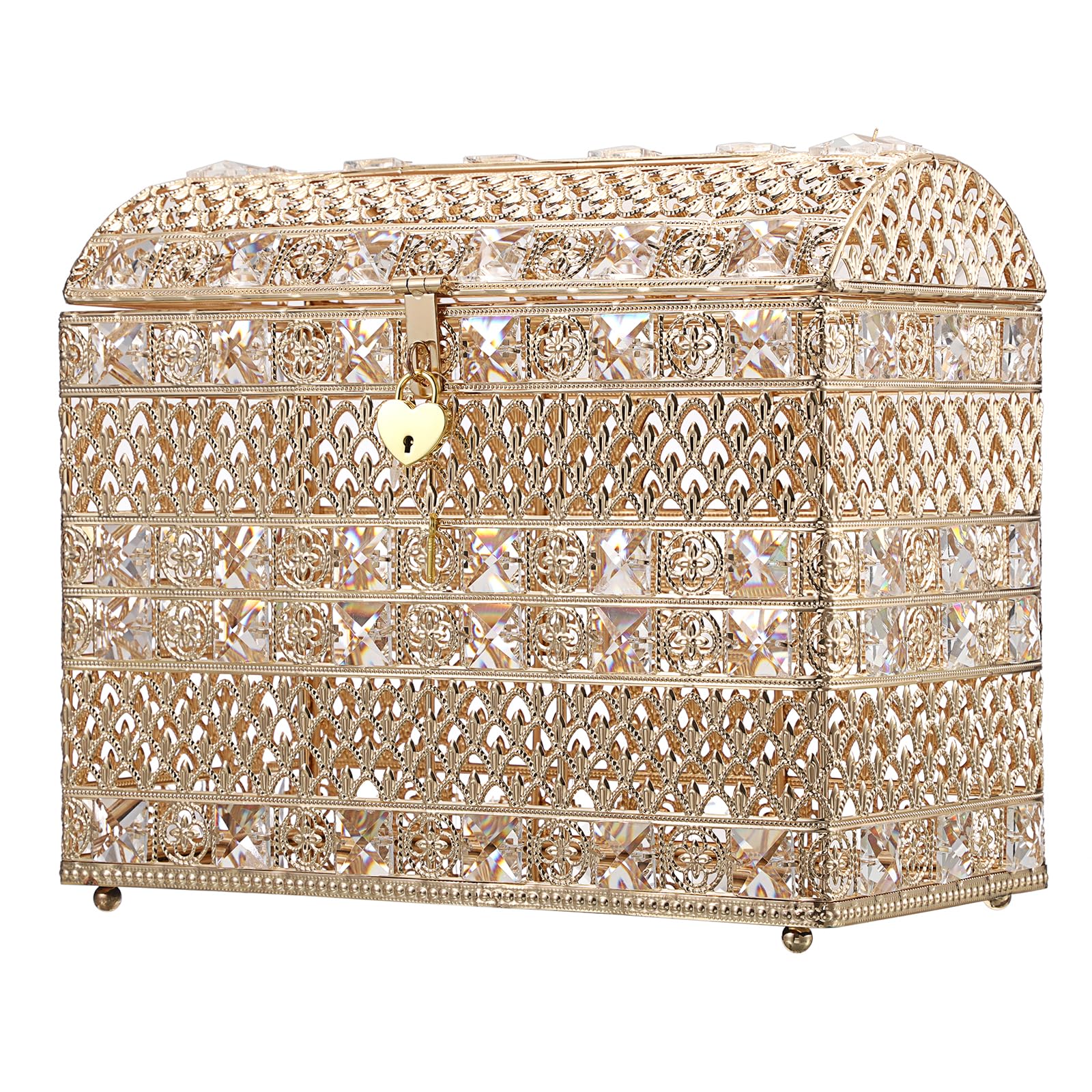 Photo 1 of ELLDOO Crystal Wedding Card Box, Gold