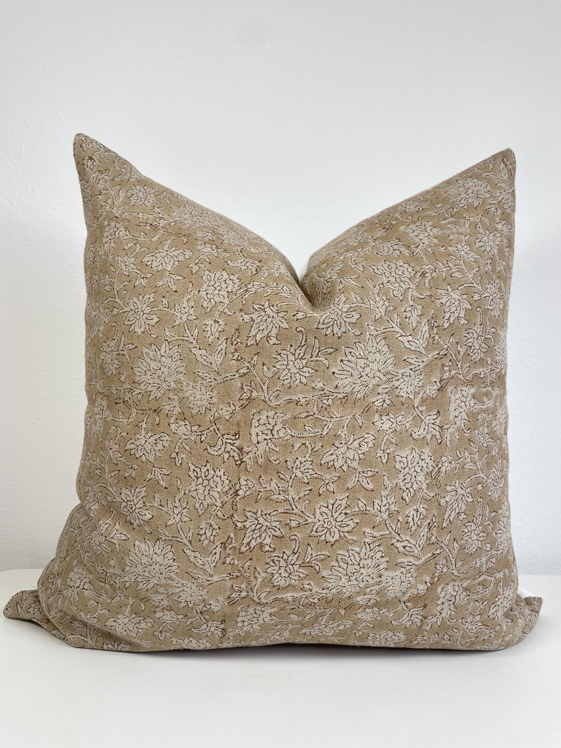 Generic Canyon Theory Hand Block Print Pure Linen 20x20 Inch Throw Pillow Cover: Handmade Vintage Cushion Cover (Jura)
