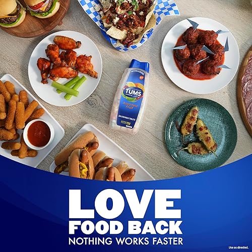 Miniatura 5 de TUMS Tabletas antiácidas masticables para aliviar la acidez estomacal extra fuerte, ideales para una barbacoa de verano, sabores surtidos de frutas,