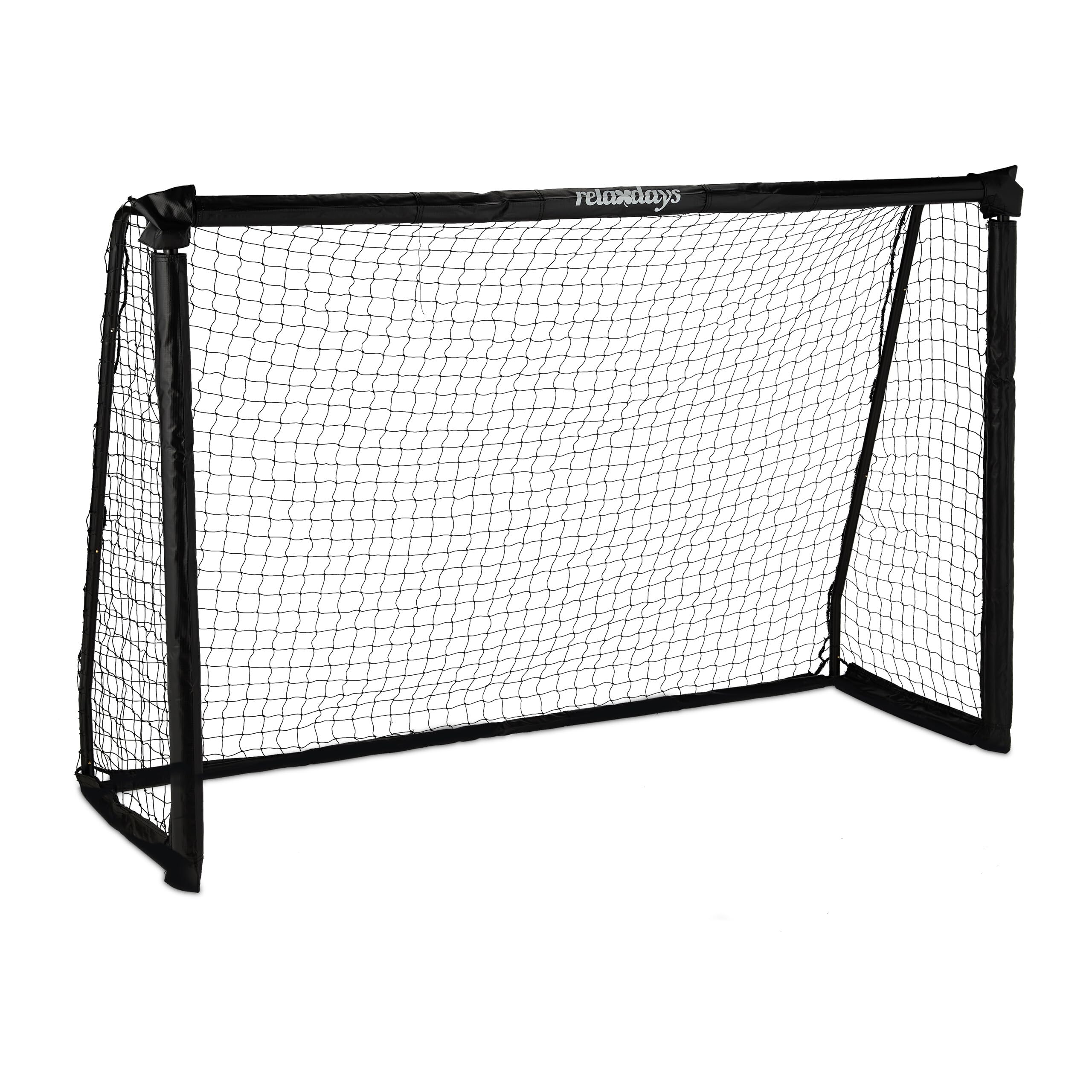 Relaxdays Football Gate, Children & Adults, Exercise Goal, Garden, HWD: 120 x 180 x 60 cm, Stable Steel, Training, Black