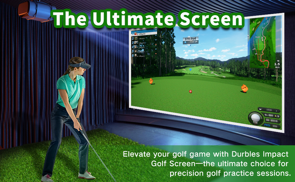 Durbles Golf Simulator Bildschirm - Dreischichtig & Schalldämmend | Professioneller Indoor Golf Training Screen
