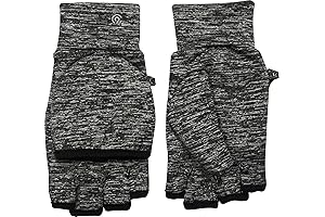 Isotoner Women's Everyday Flip Top Mitten and Fingerless Gloves with Reflective Details