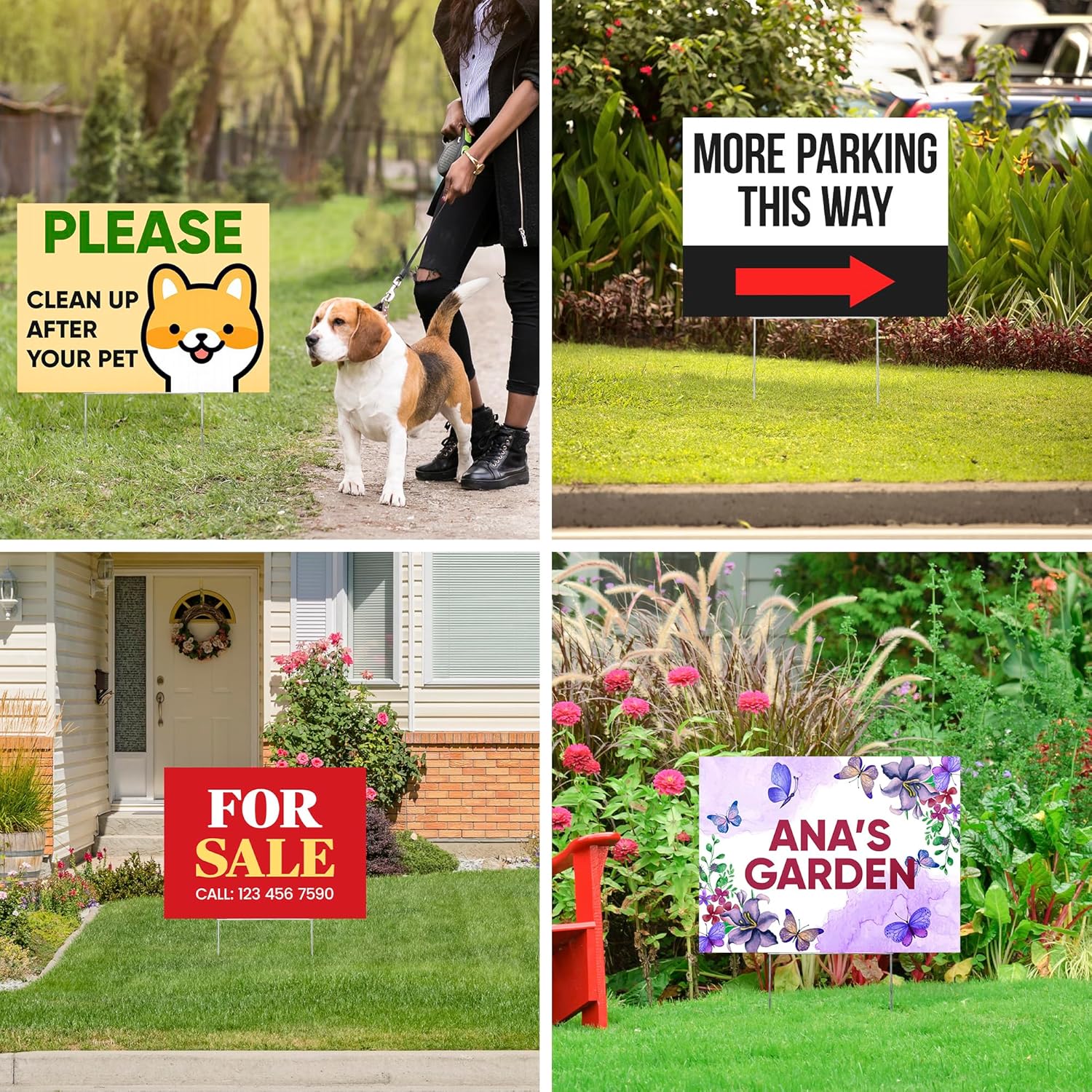 Custom Yard Sign, Double Sided Lawn Sign - 2 Pack,18x24 Inches, Personalize with Text and Logo For Business, Yard or Garage Sale, Home or Office, Outdoor, Corrugated Plastic with Metal H Stake, Made in USA by My Sign Center