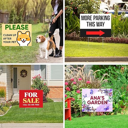 Miniatura 8 de Custom Yard Sign, Double Sided Lawn Sign - 2 Pack,18x24 Inches, Personalize with Text and Logo For Business, Yard or Garage Sale, Home or Office,