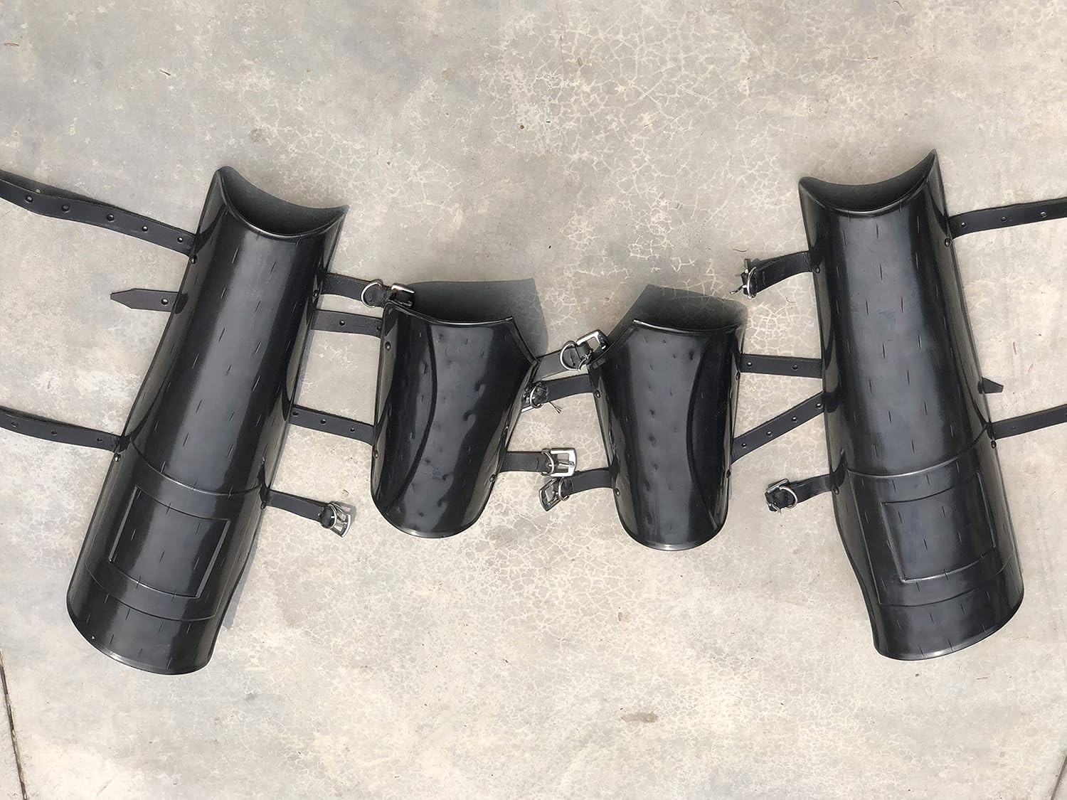 Artizanstore Medieval Steel Arm Guards and Leg Guards Set Vambraces Leg Greaves Armor