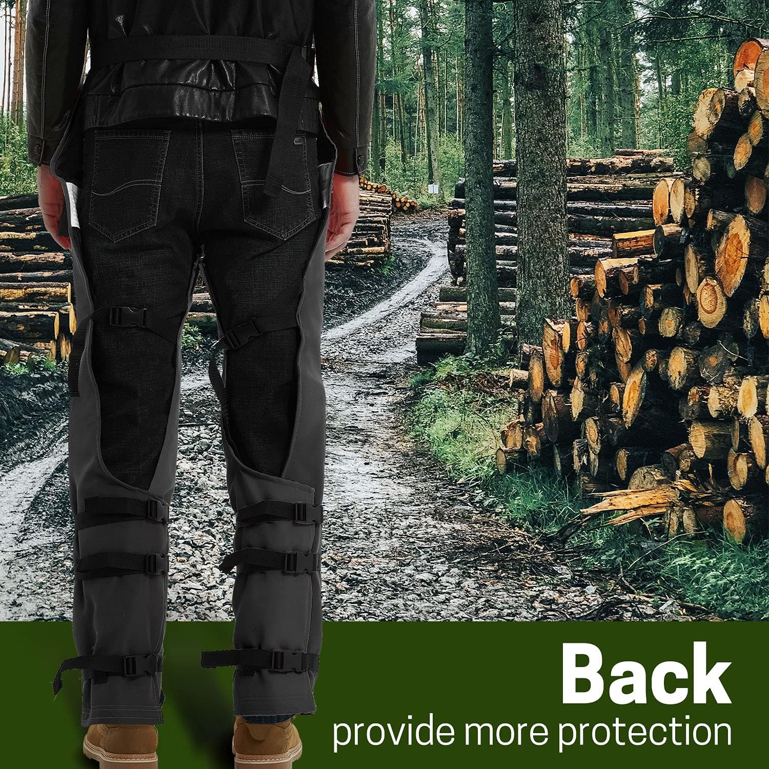 ZELARMAN Chainsaw Chaps 8-layer Protective Apron Wrap Adjustable Chainsaw Pants/Chap for Loggers Forest Workers Class A