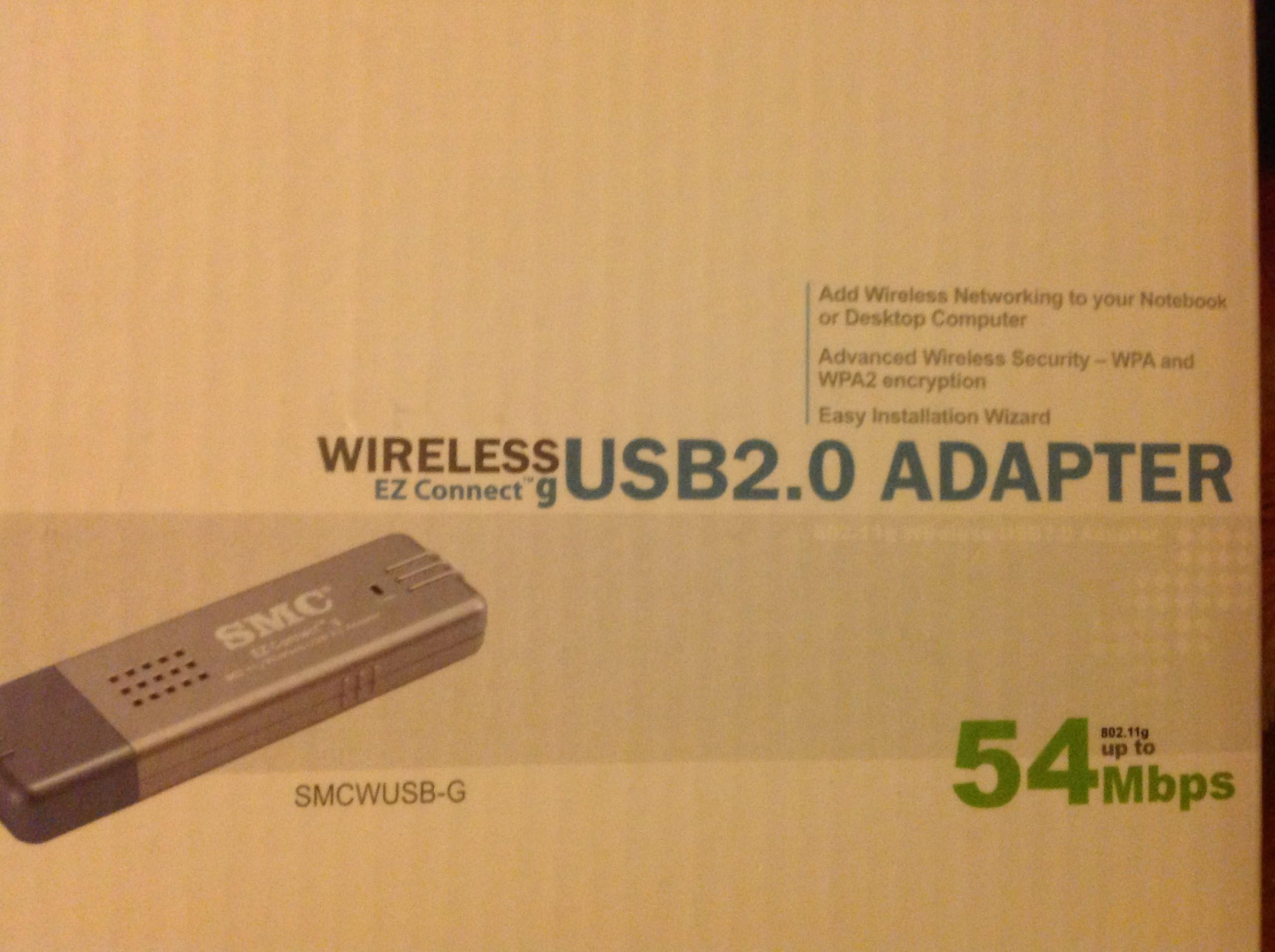SMC Networks SMC SMCWUSB-G IEEE 802.11b/g USB 2.0 EZ Connect 2.4GHz Wireless Adapter,Silver