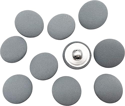 Vista 67 de PEPPERLONELY 10 piezas de tela de 0.394 in cubierta con botones redondos de vástago de metal, azul marino