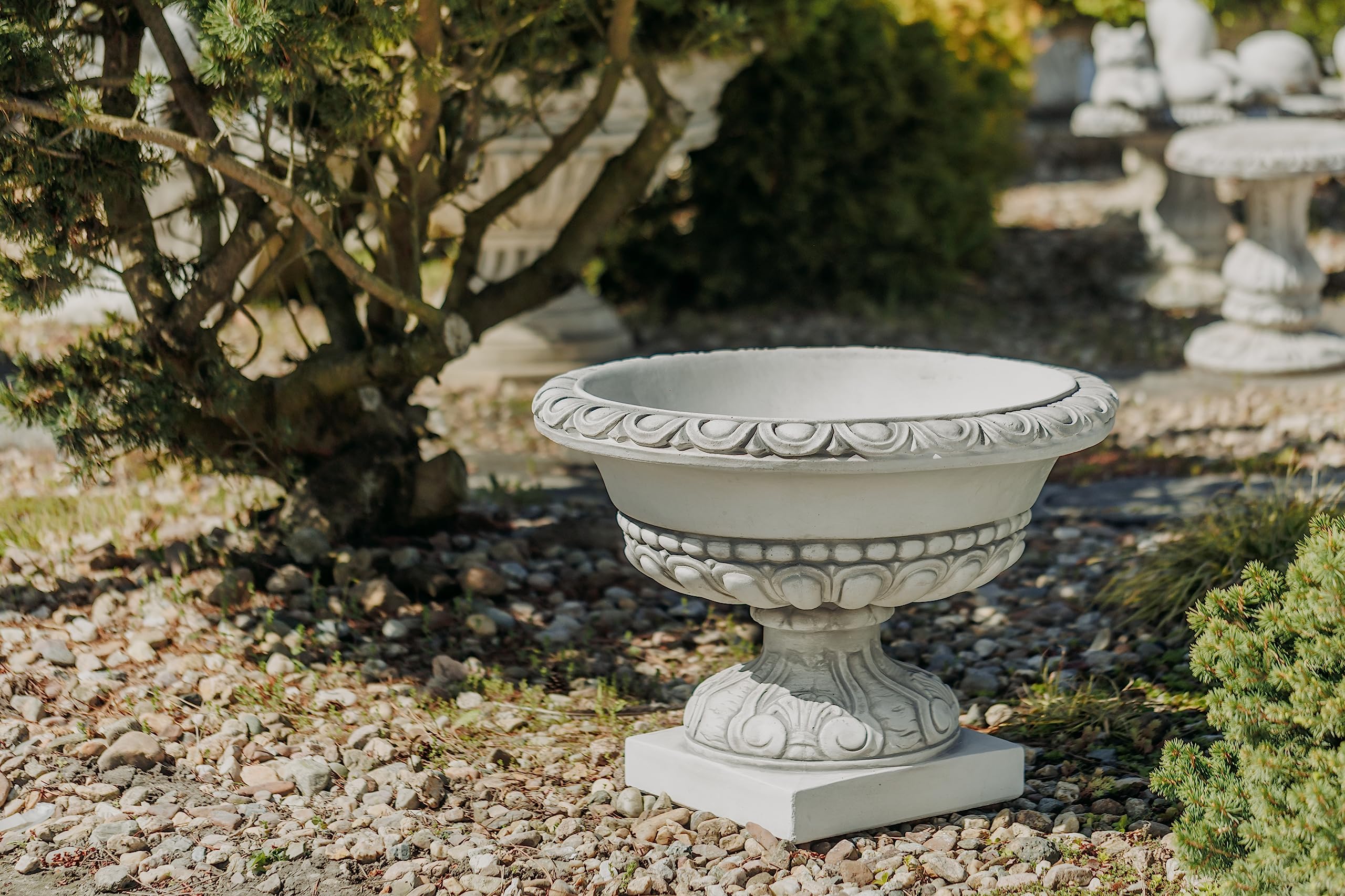 gartendekoparadies.de Grand Pot de Fleur Massif vasque pour Plantes en Pierre reconstituée, résistant au Gel