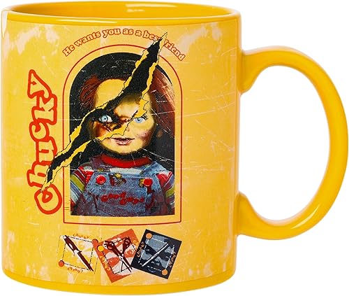 Miniatura 19 de Silver Buffalo IT Pennywise Clown "Time to Float" - Taza de cerámica para caravana, 20 onzas IT Pennywise,Beetlejuice aquí miente,Gusano de arena