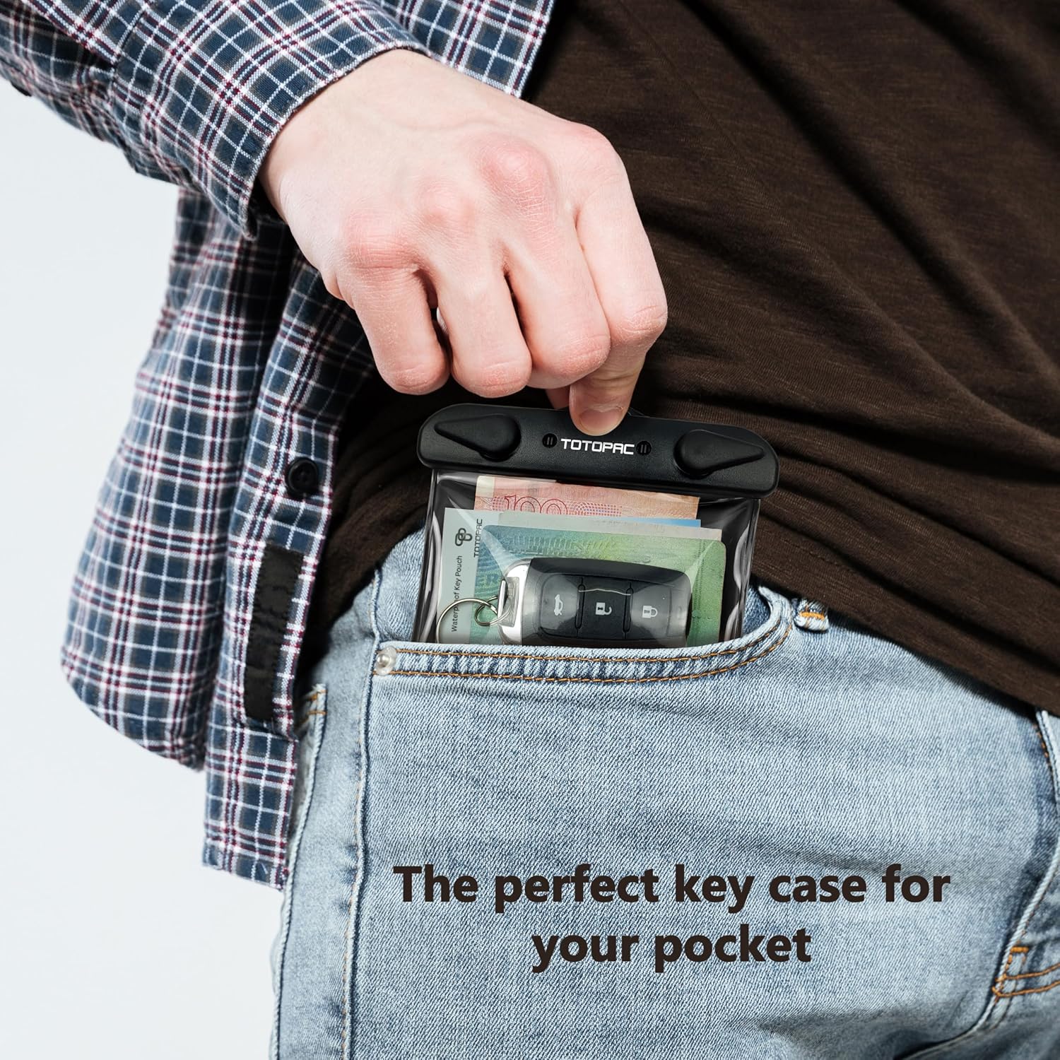 Waterproof Car Key FOB Case Floating Wallet Pouch for Remote Keys ID Credit Card Cash Money Submersible Dry Bag Holder (1, Black) - Image 3