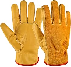 EINSKEY Gardening Gloves for Men Women, Tough Thorn Proof Leather Safety Work Gloves, Heavy Duty Rigger Protective Gloves with Strong Grip for Garden Yard Mechanic Welding