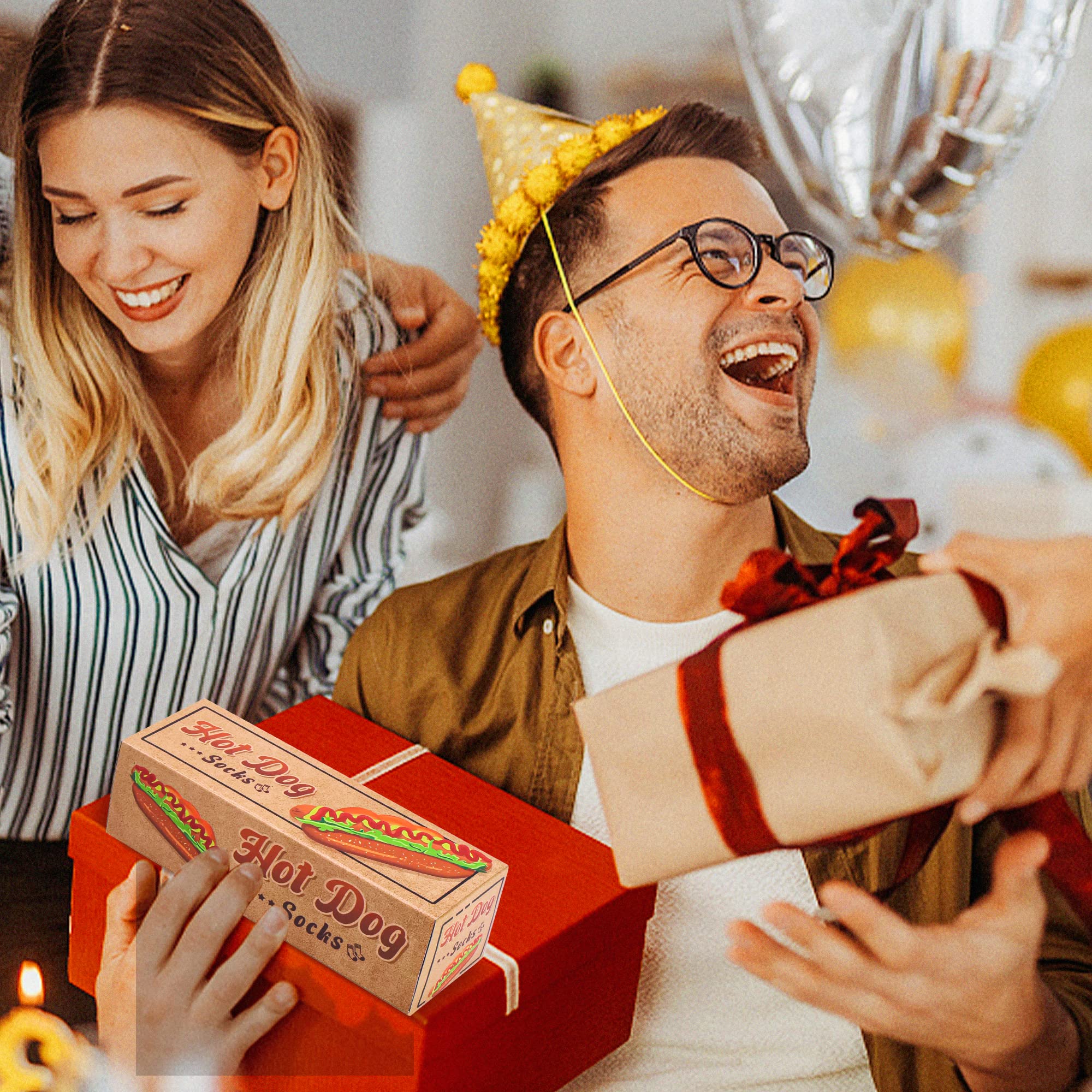 Lustige Sushi-Burger-Socken Box, verrückte Socken für Männer, Teenager, Jungen, Vater, Geburtstag, Weihnachten, Strumpffüller, Gag Geschenke