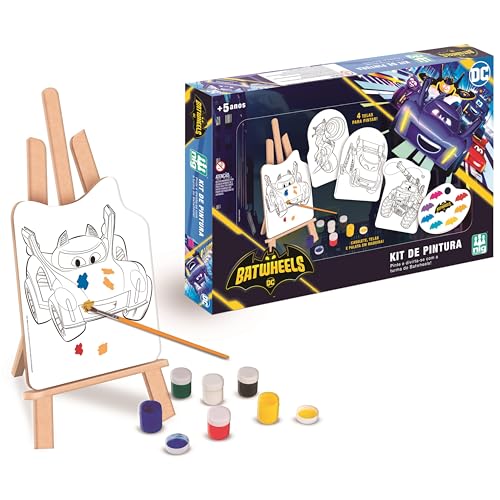 Nig Brinquedos Kit de Pintura Infantil com Cavalete Batwheels
