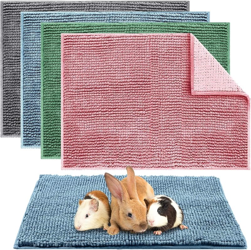 Forração Lavável para Gaiola de Pequenos Animais Amylove em Microfibra Antiderrapante, 40,64 x 60,96 cm, Pacote com 4